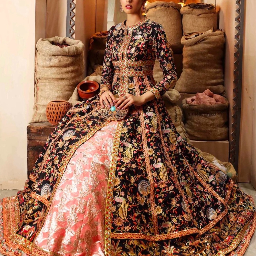 Elegant Floral Embroidered Dress Pakistani designer dress